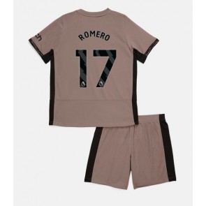 Tottenham Hotspur Cristian Romero #17 Tredjeställ Barn 2023-24 Kortärmad (+ Korta byxor)